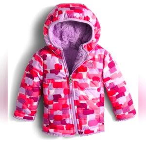 The North Face Mossbud Swirl Pink Purple Hooded Reversible toddler Jacket